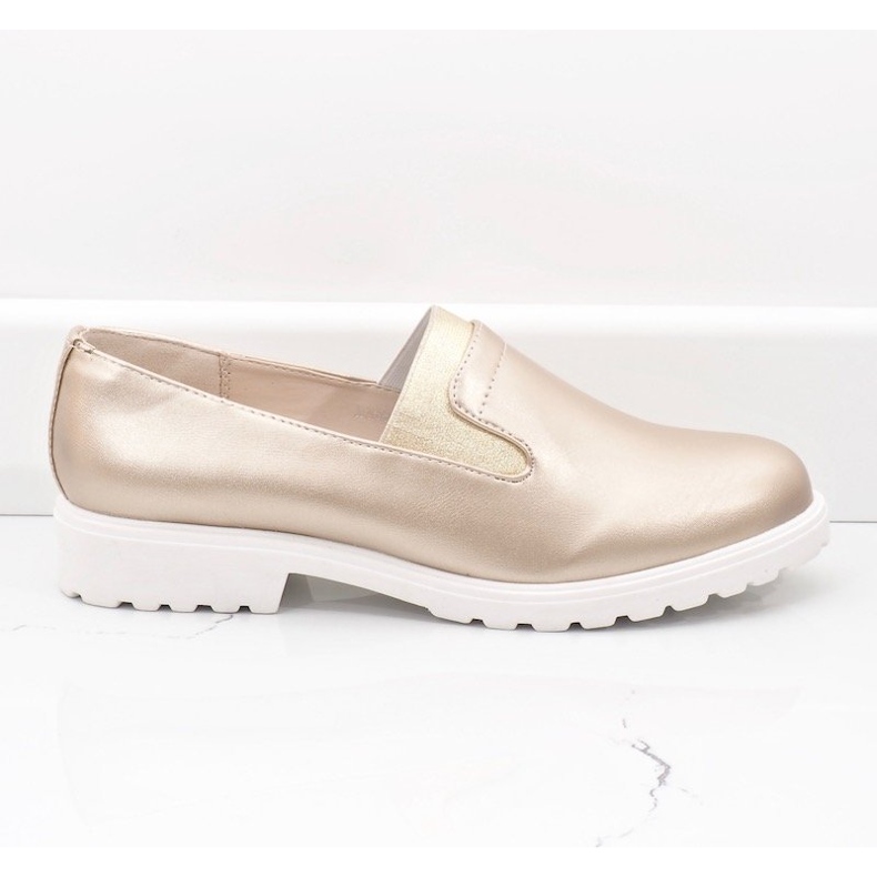 Złote wsuwane półbuty na platformie XC683-3 złoty 1