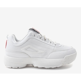 Białe modne obuwie sportowe z sercem F29-5 1