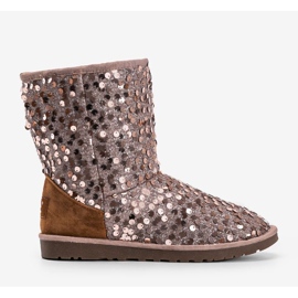 Beżowe botki ocieplane typu emu Stouteyes brązowe 2