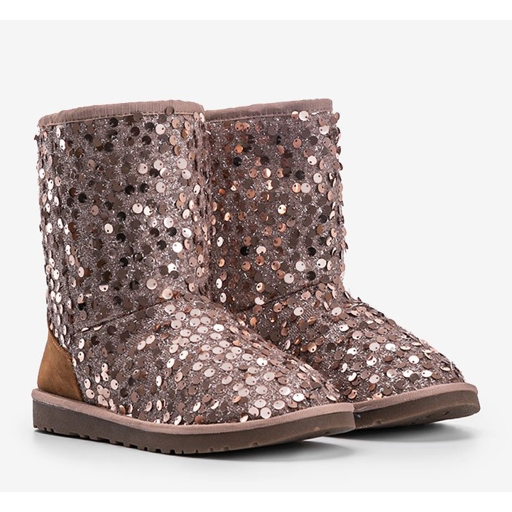 Beżowe botki ocieplane typu emu Stouteyes brązowe 1