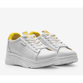 Biało żółte sneakersy sportowe BO-529 białe 1