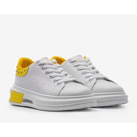 Biało żółte sneakersy damskie Taranto białe 1