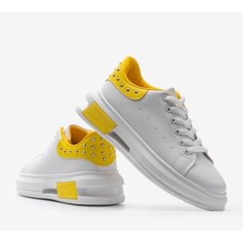 Biało żółte sneakersy damskie Taranto białe 2