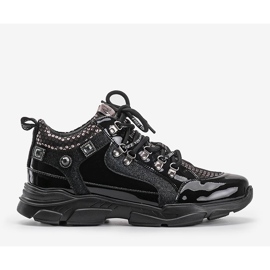 Czarne sneakersy na koturnie Giovanna 1