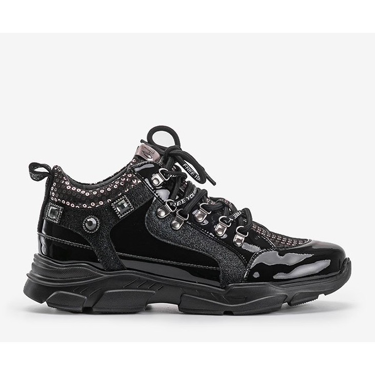 Czarne sneakersy na koturnie Giovanna 1