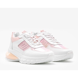 Biało-różowe sneakersy sportowe Dana białe 1
