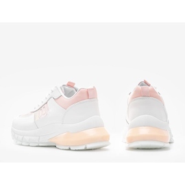 Biało-różowe sneakersy sportowe Dana białe 2