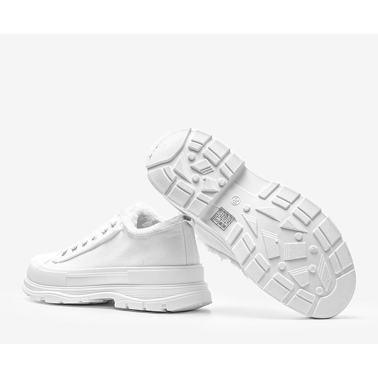 Białe trampki na grubej podeszwie Makenna 1