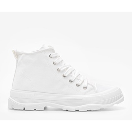 Białe wysokie trampki na grubej podeszwie Evelin 1