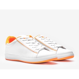 Białe tenisówki damskie Neon Orange Carol 1