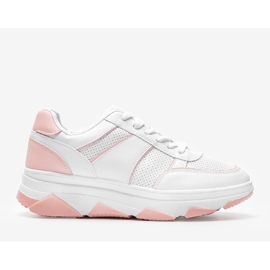 Biało różowe sneakersy Julissa białe 1