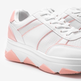 Biało różowe sneakersy Julissa białe 2