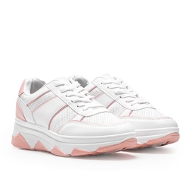 Biało różowe sneakersy Julissa białe 4