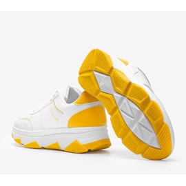 Biało żółte sneakersy Julissa białe 2