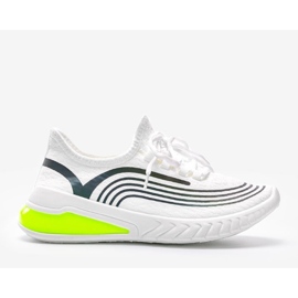 Białe wsuwane obuwie sportowe z holograficznym wzorem Delaney 3