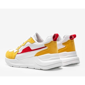 Białe sneakersy sportowe z żółtymi dodatkami Alexia 2