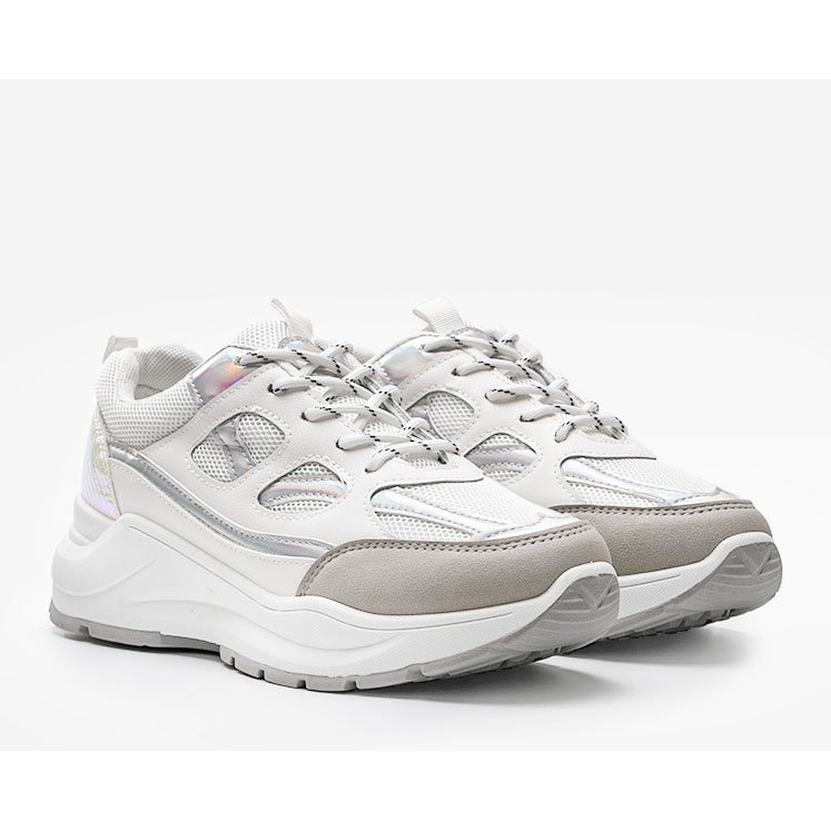 Białe sneakersy na grubej podeszwie Aliza 1