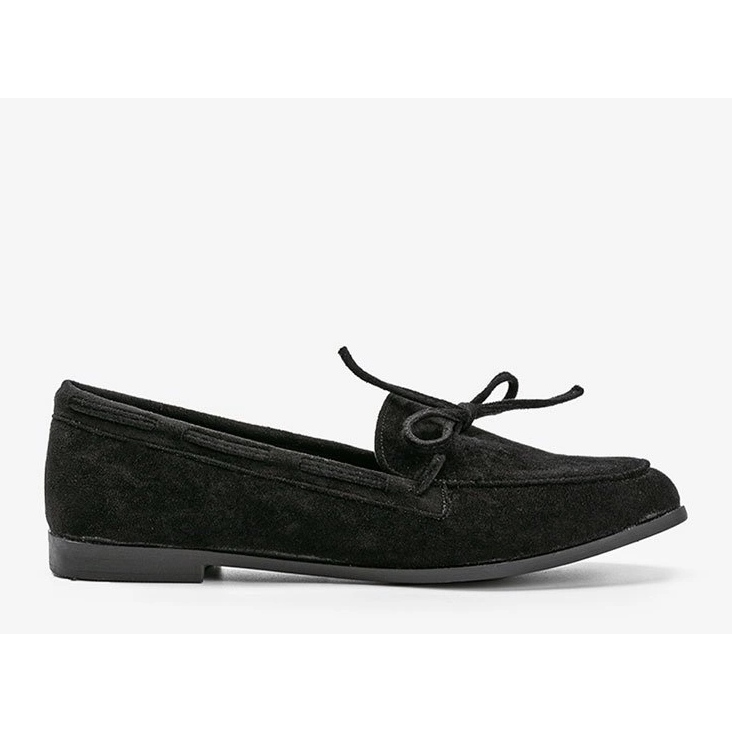 Czarne mokasyny z eko-zamszu Kierra 1