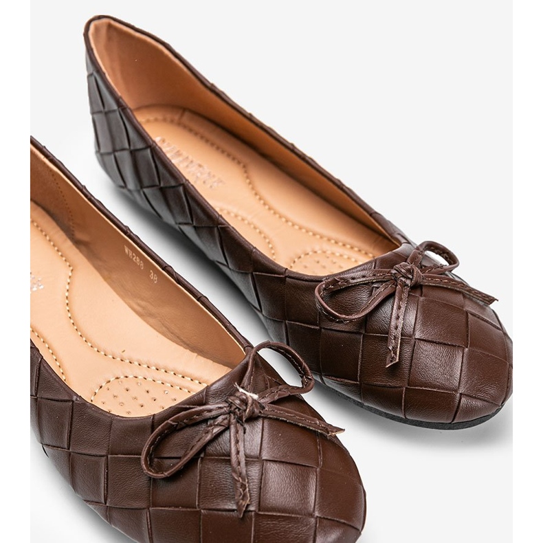 Brązowe plecione balerinki Kaiden 1