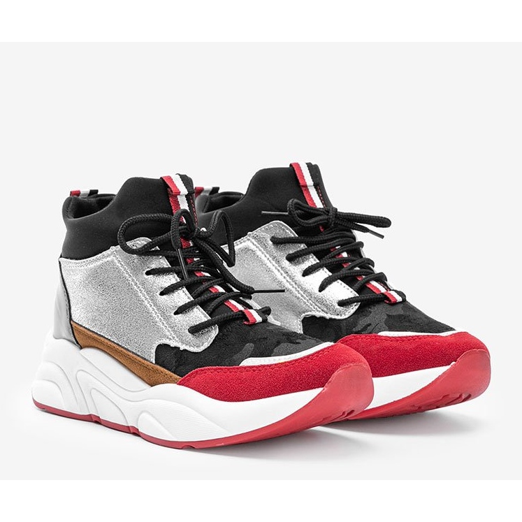 Czarne sneakresy na grubej podeszwie Cassadi wielokolorowe 1