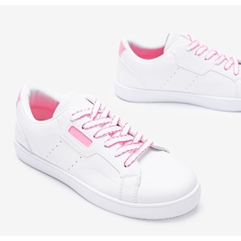 Biało różowe sneakersy Boomshom białe 3
