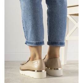 Srebrne półbuty wsuwane z ćwiekami GF-FD9 złoty 2