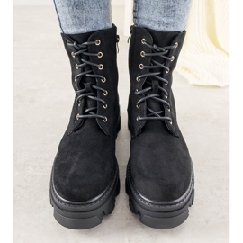 Czarne botki na wysokiej podeszwie Rudes 1