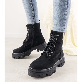 Czarne botki na wysokiej podeszwie Rudes 2