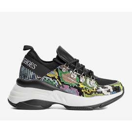 Czarne sneakresy na wysokiej podeszwie Lissy 1