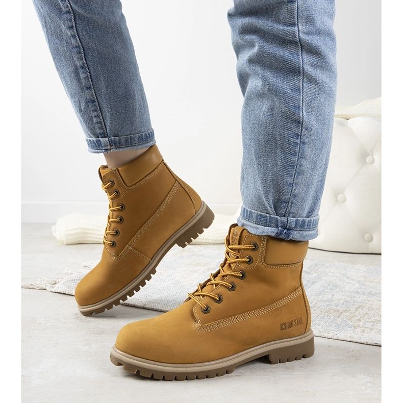 Camelowe traperki damskie Big Star Amitee brązowe 1