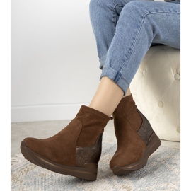 Brązowe sneakersy z wstawką skóry węża Garibay 1