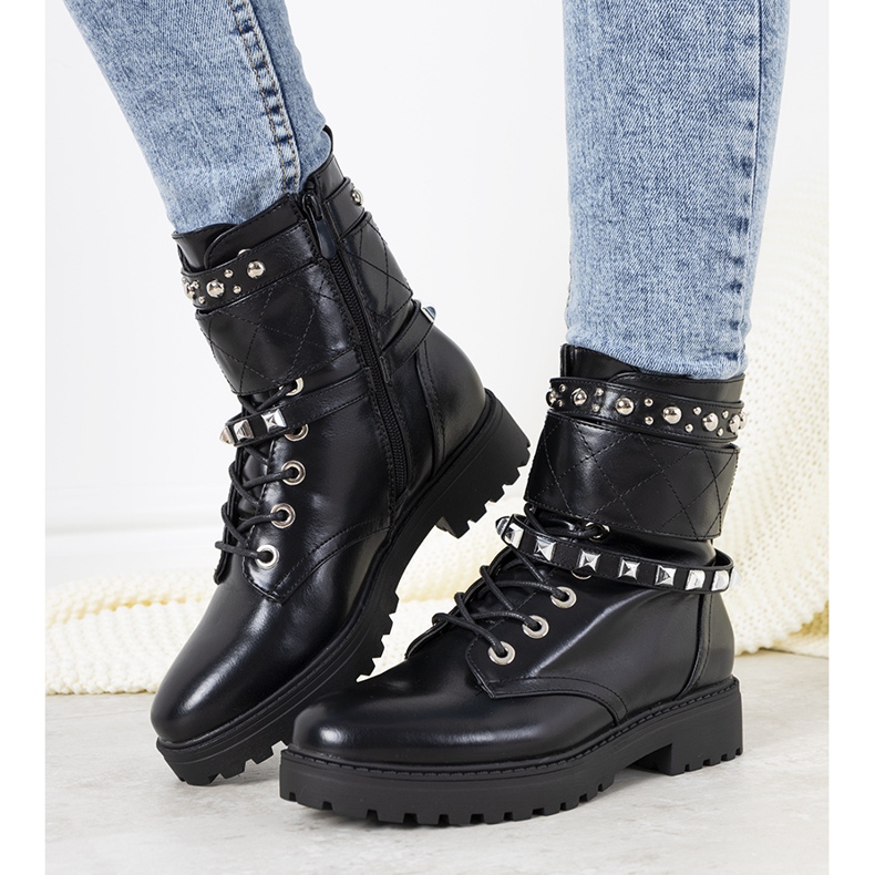 Czarne botki płaskie Lapierre 1