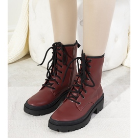 Botki ocieplane na grubej podeszwie Dena brązowe 1