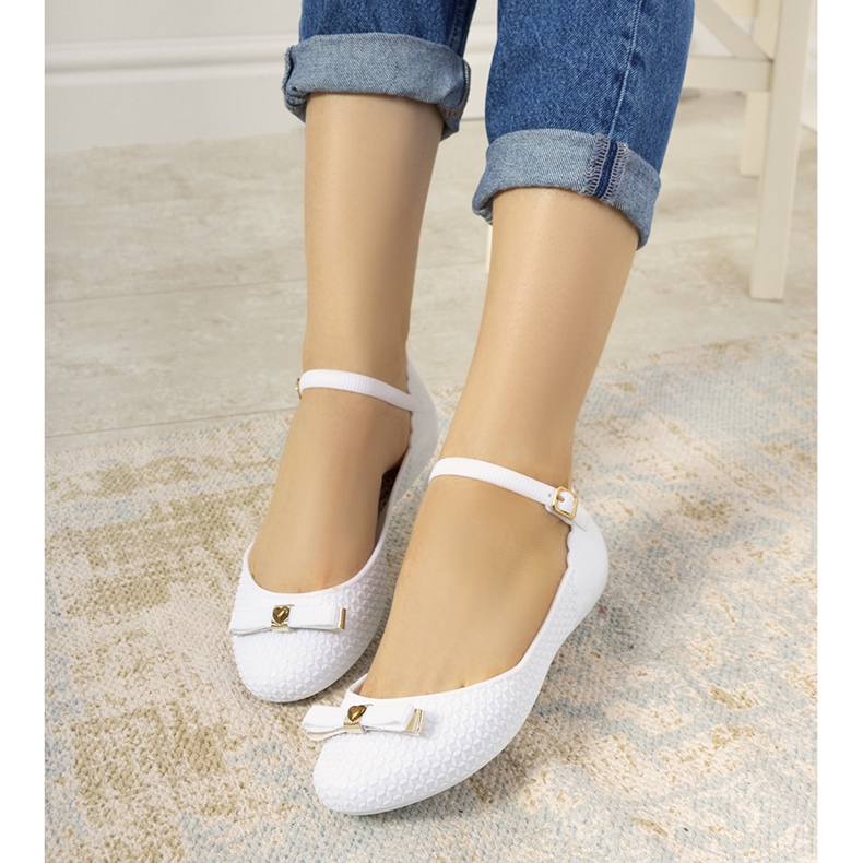 Białe baleriny damskie Heather 1