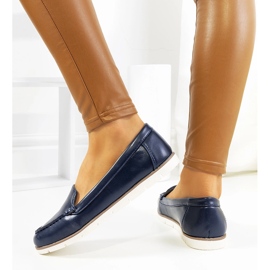 Granatowe mokasyny damskie Montez niebieskie 1