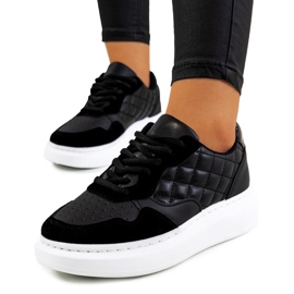 Czarne sneakersy na platformie Gasperi 1