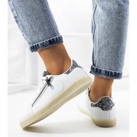Białe sneakersy z ledami Caldwell srebrny 2