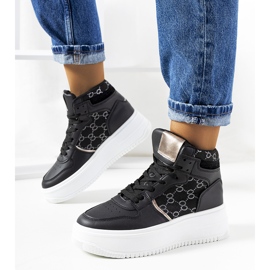 Czarne sneakersy na platformie Dennis 1