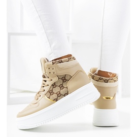 Beżowe sneakersy na platformie Dennis beżowy 1