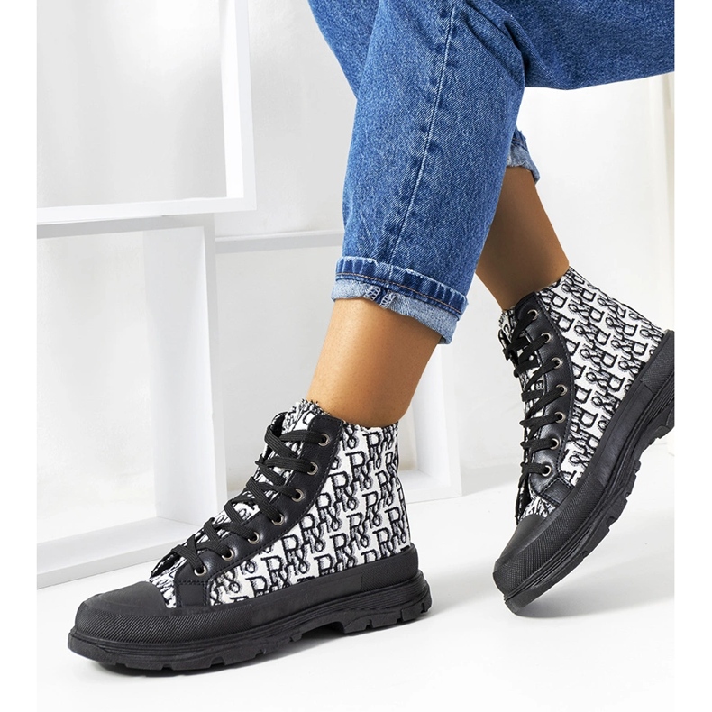 Czarne traperki trampki damskie Chester 1