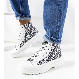 Białe traperki trampki damskie Chester 1