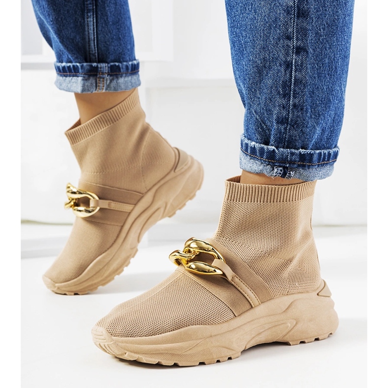 Brązowe wysokie sneakersy 1