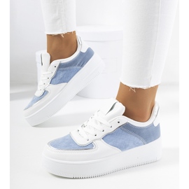 Niebieskie sneakersy damskie Statela białe 1