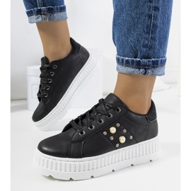 Czarne sneakersy na platformie Ileana 1