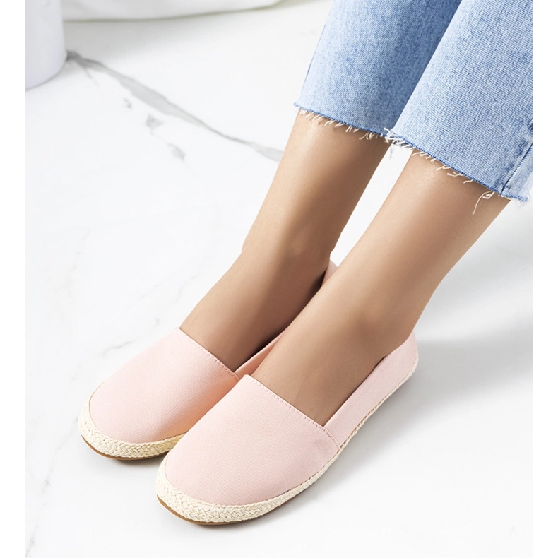Czarne espadryle damskie Lyndsey różowe 1