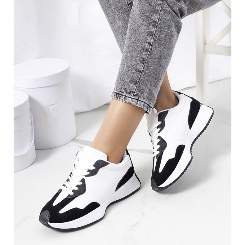 Czarne sneakersy damskie Cohen białe 1