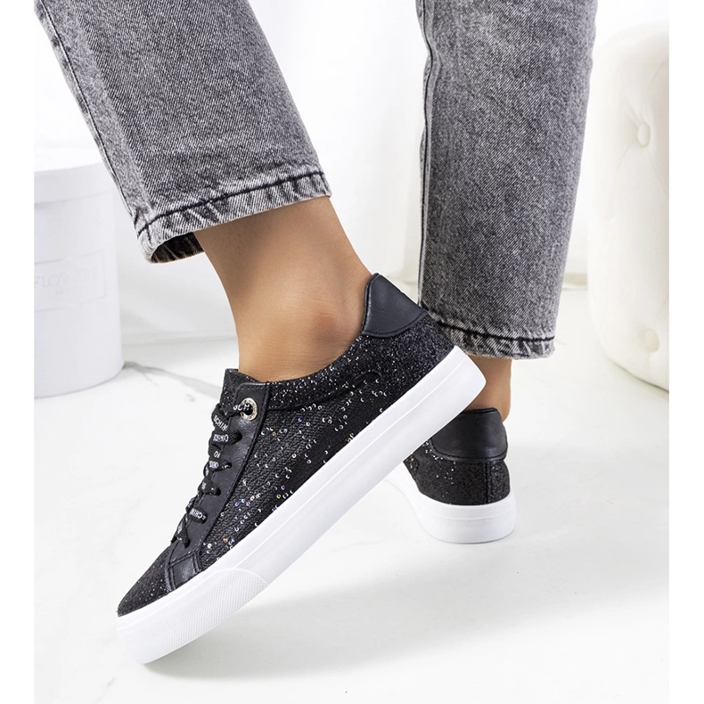 Czarne błyszczące trampki Kramer 1