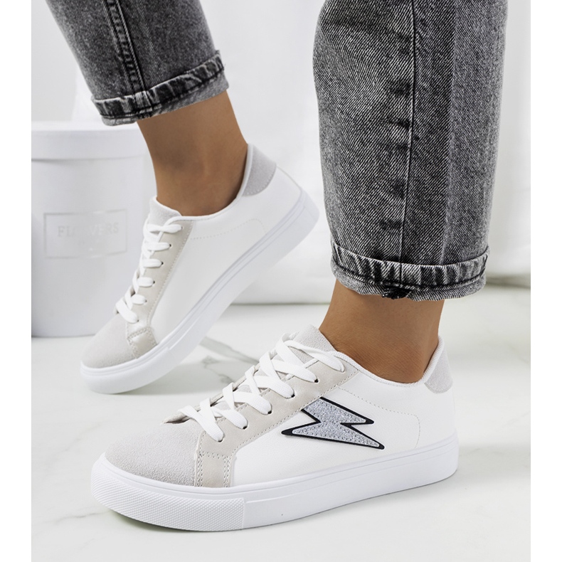 Biało szare sneakersy Dings białe srebrny 1