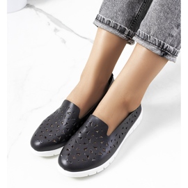 Czarne tenisówki ażurowe Borg 1