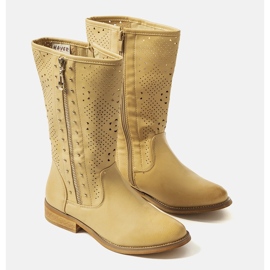 Beżowe botki dziecięce Zaina beżowy 1